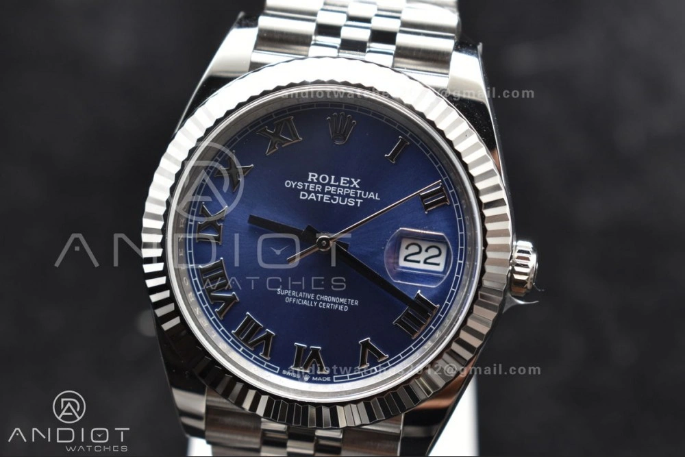 Datejust 41 SS 904L Steel Clean 1:1 Best Edition Blue Roman Dial on Jubilee Bracelet VR3235