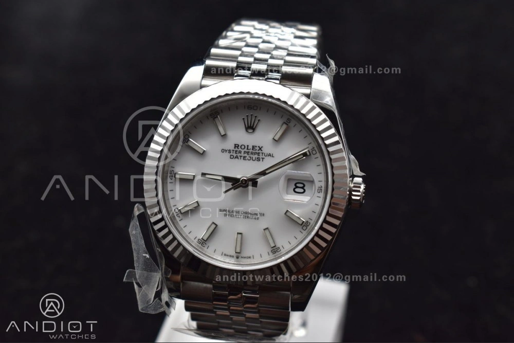 Datejust 41 SS 904L Steel WF 1:1 Best Edition White Stick Dial on SS Jubilee Bracelet A3235