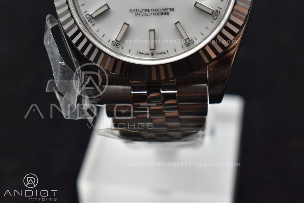Datejust 41 SS 904L Steel WF 1:1 Best Edition White Stick Dial on SS Jubilee Bracelet A3235