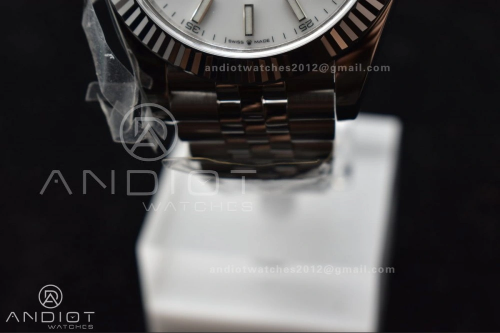 Datejust 41 SS 904L Steel WF 1:1 Best Edition White Stick Dial on SS Jubilee Bracelet A3235