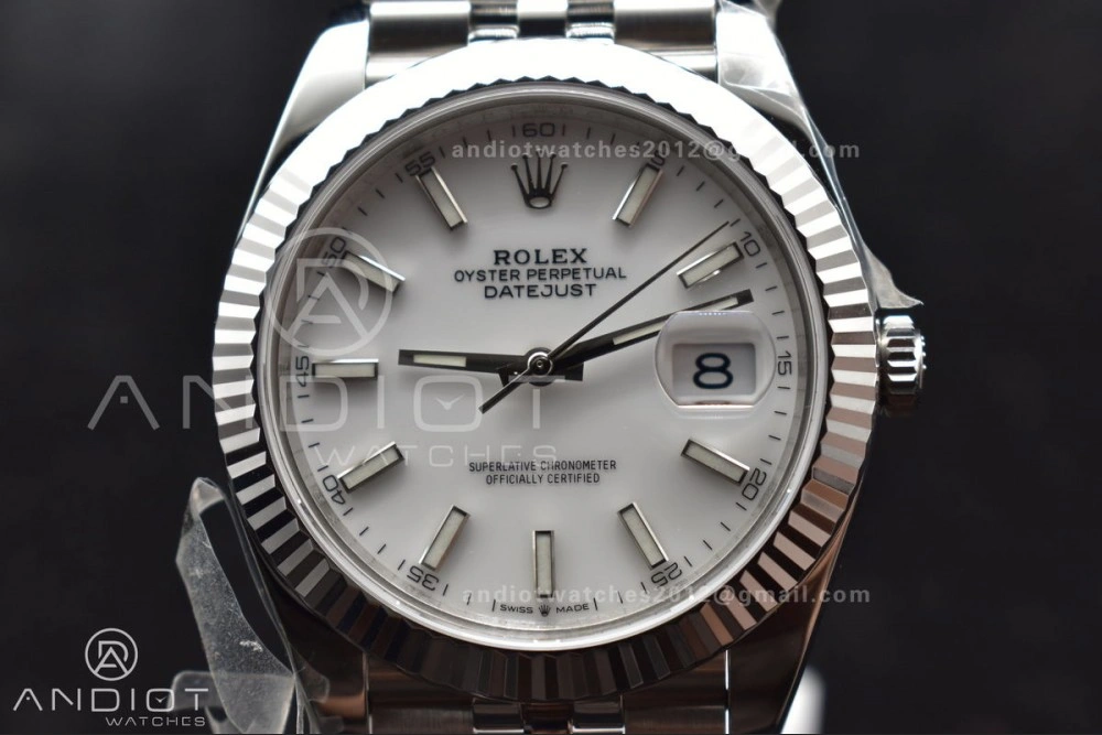 Datejust 41 SS 904L Steel WF 1:1 Best Edition White Stick Dial on SS Jubilee Bracelet A3235
