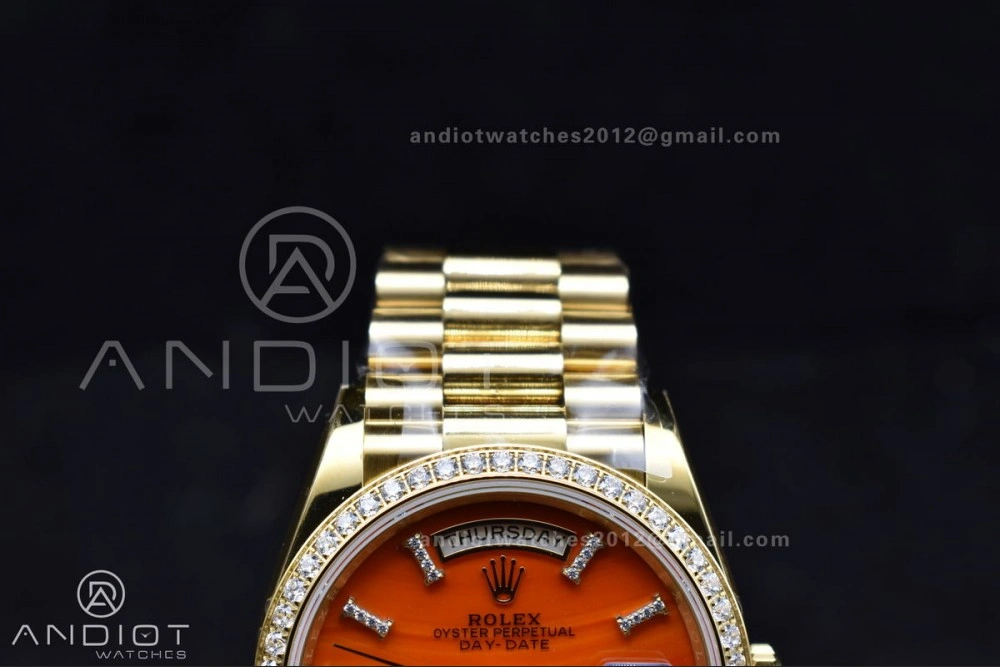 Day Date 36 YG RAF 1:1 Best Edition Red Carnelian Dial on YG Bracelet A2836