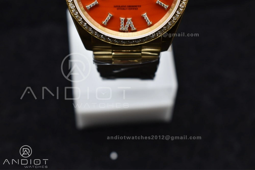 Day Date 36 YG RAF 1:1 Best Edition Red Carnelian Dial on YG Bracelet A2836