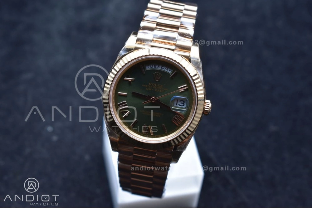 Day Date 40 RG 228235 THBF 1:1 Best Edition Green Roman Dial on President Bracelet VR3255 (Gain Weight)