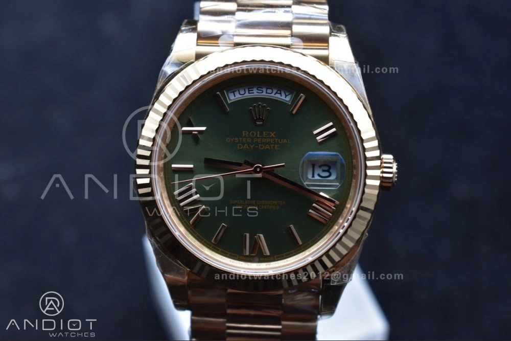Day Date 40 RG 228235 THBF 1:1 Best Edition Green Roman Dial on President Bracelet VR3255 (Gain Weight)