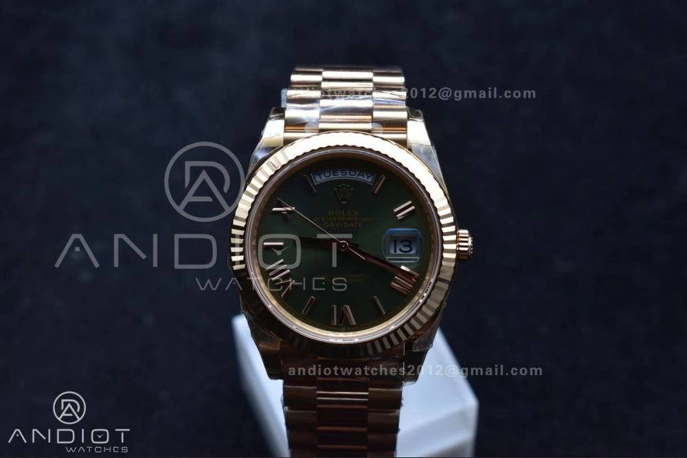 Day Date 40 RG 228235 THBF 1:1 Best Edition Green Roman Dial on President Bracelet VR3255 (Gain Weight)