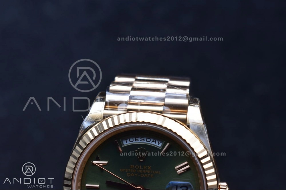 Day Date 40 RG 228235 THBF 1:1 Best Edition Green Roman Dial on President Bracelet VR3255 (Gain Weight)