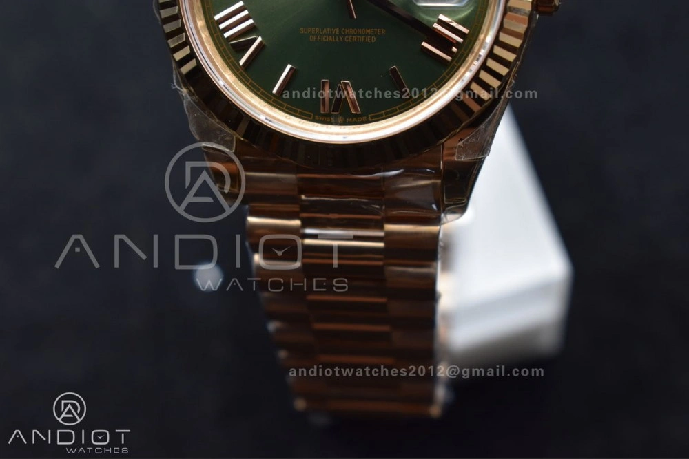 Day Date 40 RG 228235 THBF 1:1 Best Edition Green Roman Dial on President Bracelet VR3255 (Gain Weight)
