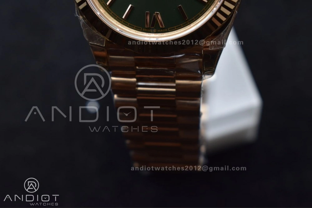Day Date 40 RG 228235 THBF 1:1 Best Edition Green Roman Dial on President Bracelet VR3255 (Gain Weight)