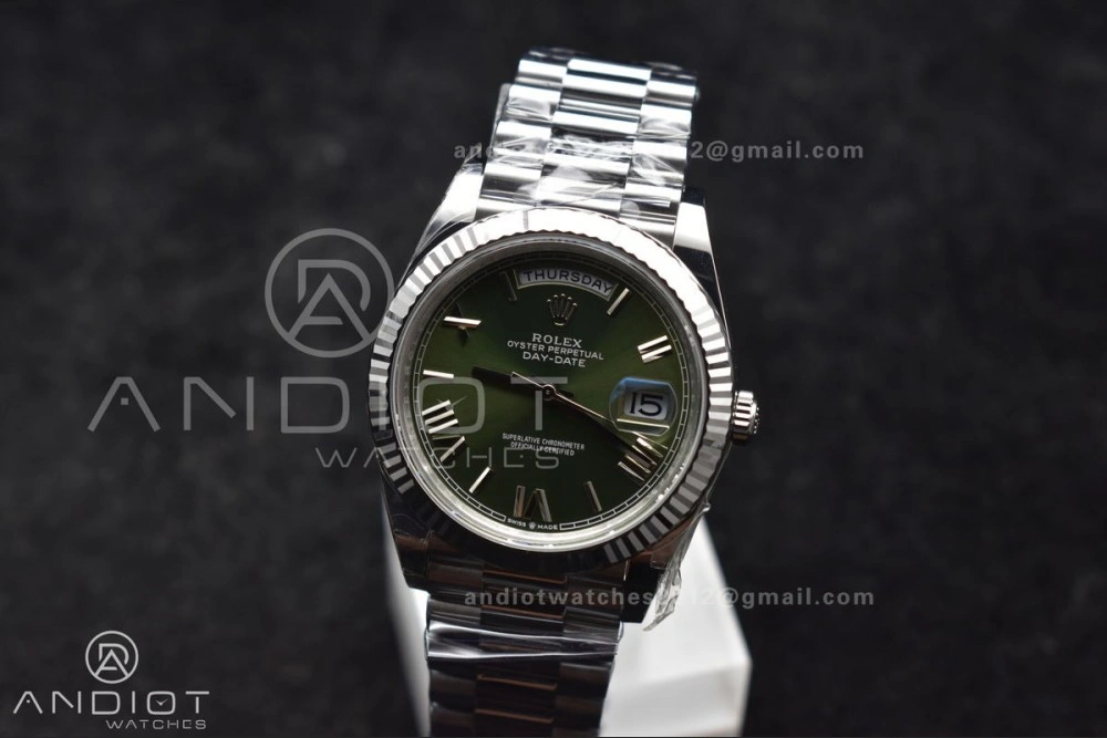 Day Date 40 SS 228239 THBF 1:1 Best Edition Green Roman Dial on President Bracelet VR3255 (Gain Weight)