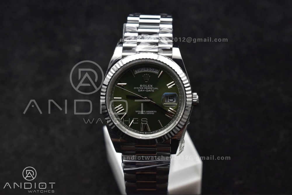 Day Date 40 SS 228239 THBF 1:1 Best Edition Green Roman Dial on President Bracelet VR3255 (Gain Weight)