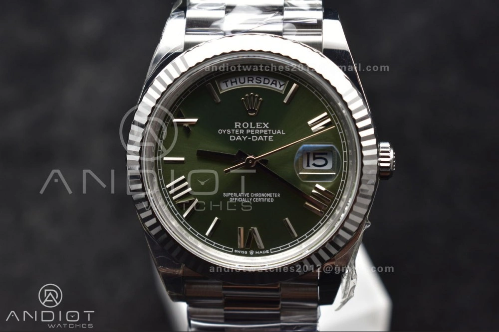 Day Date 40 SS 228239 THBF 1:1 Best Edition Green Roman Dial on President Bracelet VR3255 (Gain Weight)