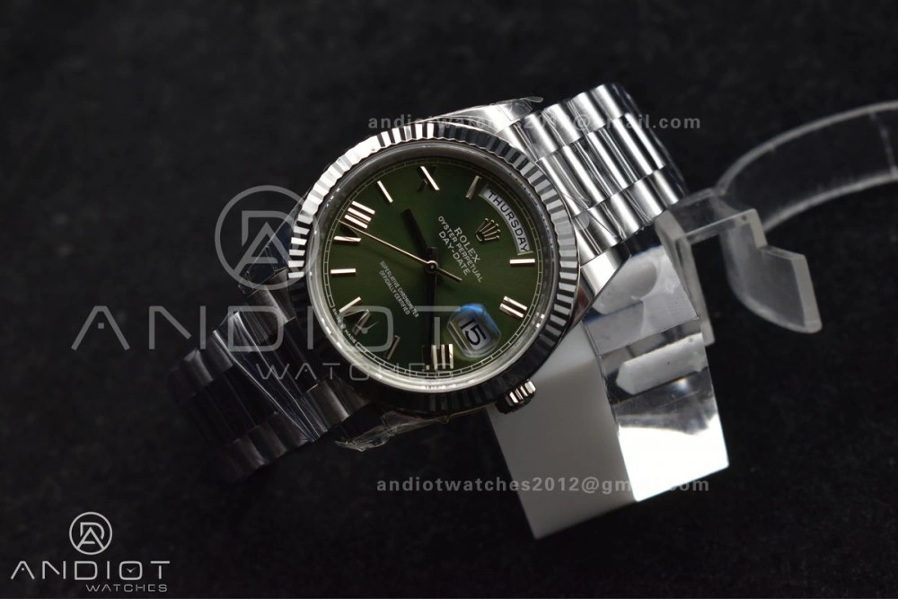 Day Date 40 SS 228239 THBF 1:1 Best Edition Green Roman Dial on President Bracelet VR3255 (Gain Weight)