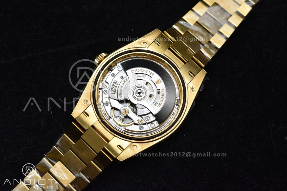 Day Date 40 YG 228238 ARF 1:1 Best Edition Black Crystal Dial On President Bracelet VR3255 (Gain Weight)