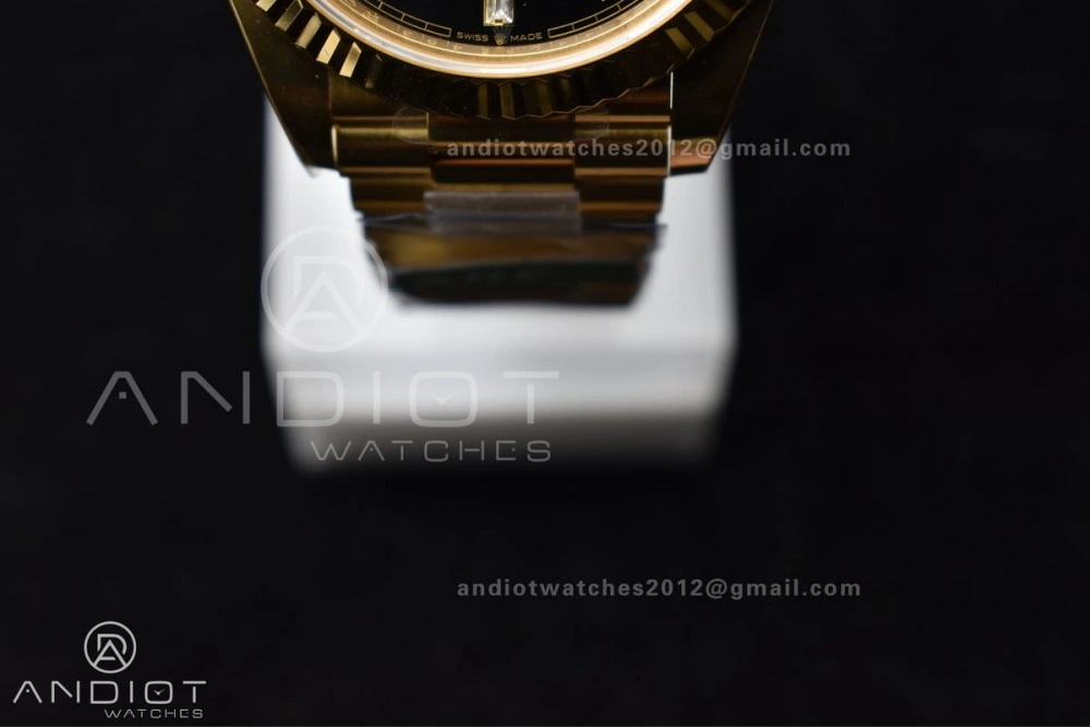 Day Date 40 YG 228238 ARF 1:1 Best Edition Black Crystal Dial On President Bracelet VR3255 (Gain Weight)