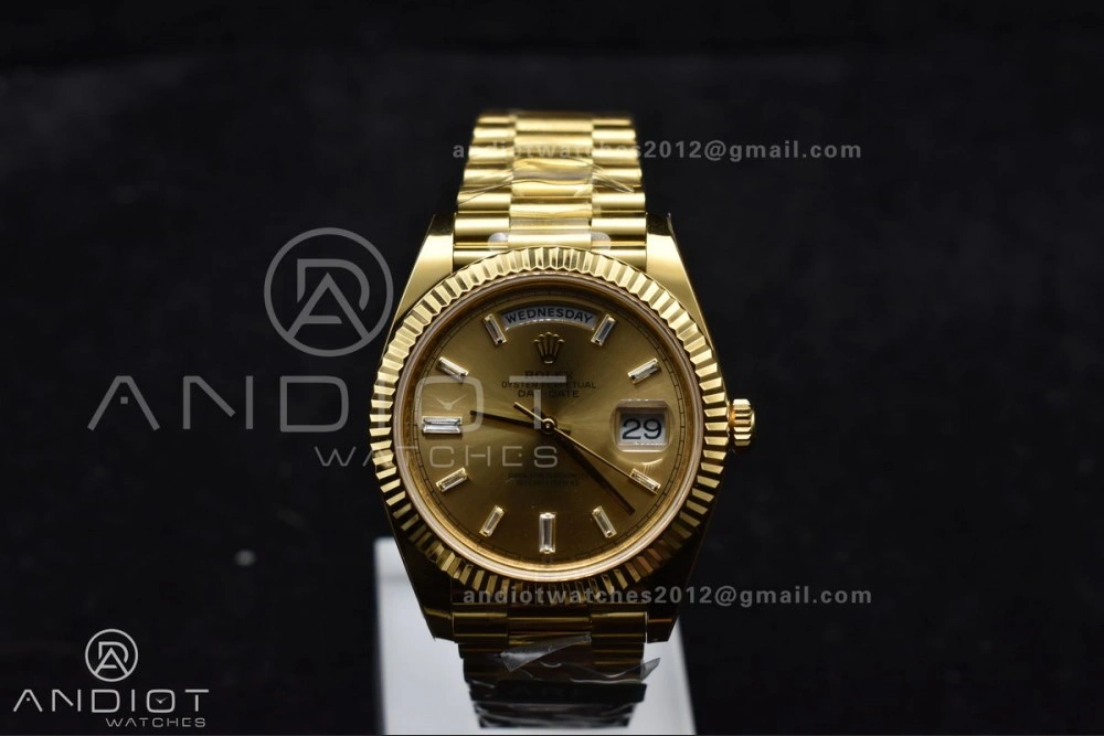 Day Date 40 YG 228238 ARF 1:1 Best Edition Gold Crystal Dial On President Bracelet VR3255 (Gain Weight)