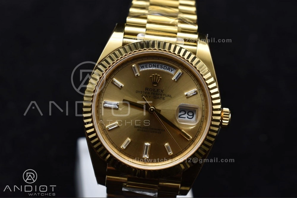 Day Date 40 YG 228238 ARF 1:1 Best Edition Gold Crystal Dial On President Bracelet VR3255 (Gain Weight)