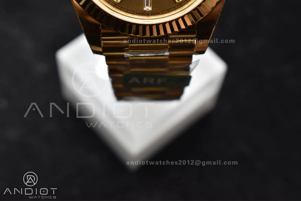 Day Date 40 YG 228238 ARF 1:1 Best Edition Gold Crystal Dial On President Bracelet VR3255 (Gain Weight)