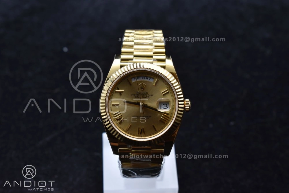 Day Date 40 YG 228238 ARF 1:1 Best Edition Gold Roman Dial On President Bracelet VR3255 (Gain Weight)