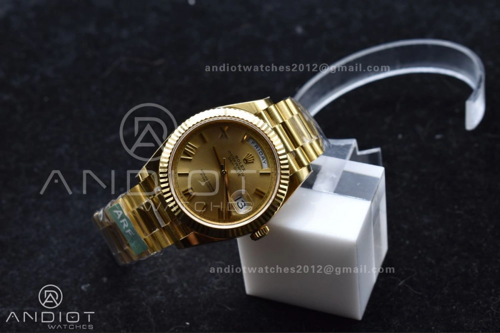 Day Date 40 YG 228238 ARF 1:1 Best Edition Gold Roman Dial On President Bracelet VR3255 (Gain Weight)