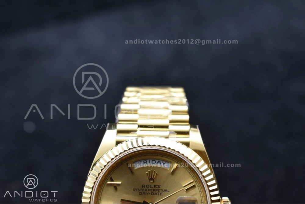 Day Date 40 YG 228238 ARF 1:1 Best Edition Gold Roman Dial On President Bracelet VR3255 (Gain Weight)