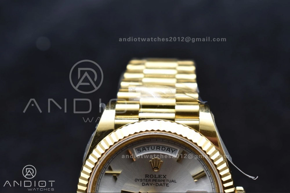 Day Date 40 YG 228238 ARF 1:1 Best Edition Silver Roman Dial On President Bracelet VR3255 (Gain Weight)