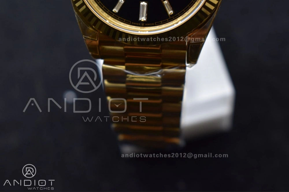 Day Date 40 YG 228238 THBF 1:1 Best Edition Black Crystal Dial on President Bracelet VR3255 (Gain Weight)