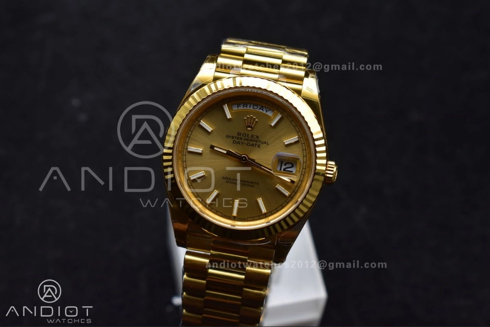 Day Date 40 YG 228238 THBF 1:1 Best Edition Gold Dial on President Bracelet VR3255 (Gain Weight)