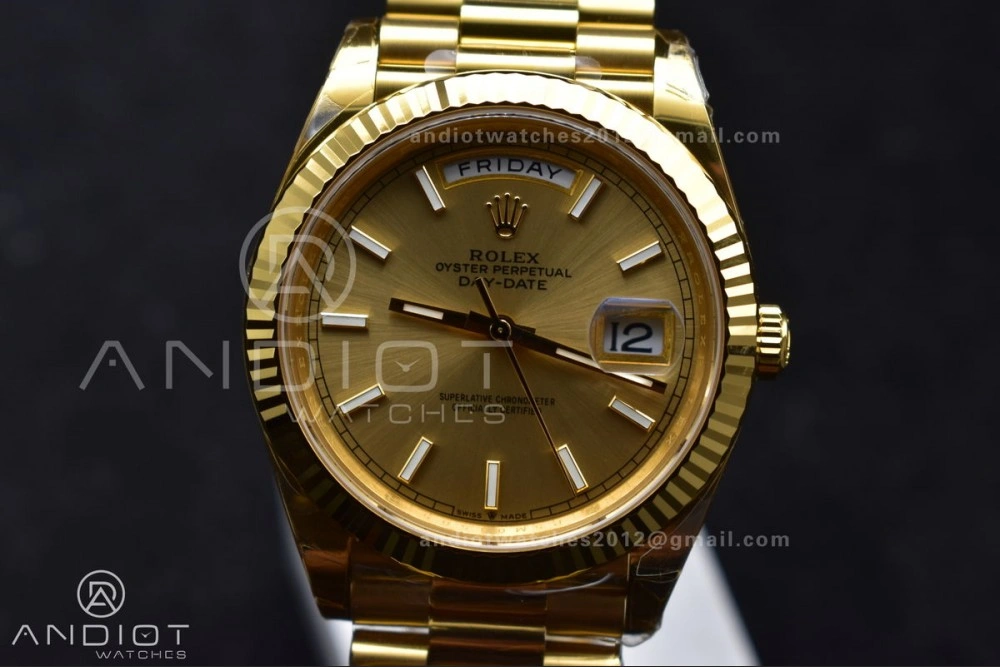 Day Date 40 YG 228238 THBF 1:1 Best Edition Gold Dial on President Bracelet VR3255 (Gain Weight)