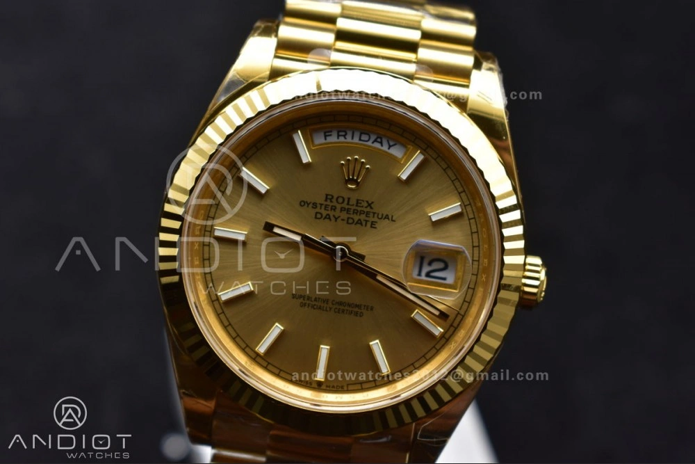 Day Date 40 YG 228238 THBF 1:1 Best Edition Gold Dial on President Bracelet VR3255 (Gain Weight)