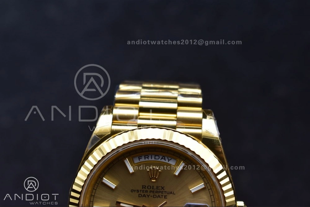 Day Date 40 YG 228238 THBF 1:1 Best Edition Gold Dial on President Bracelet VR3255 (Gain Weight)