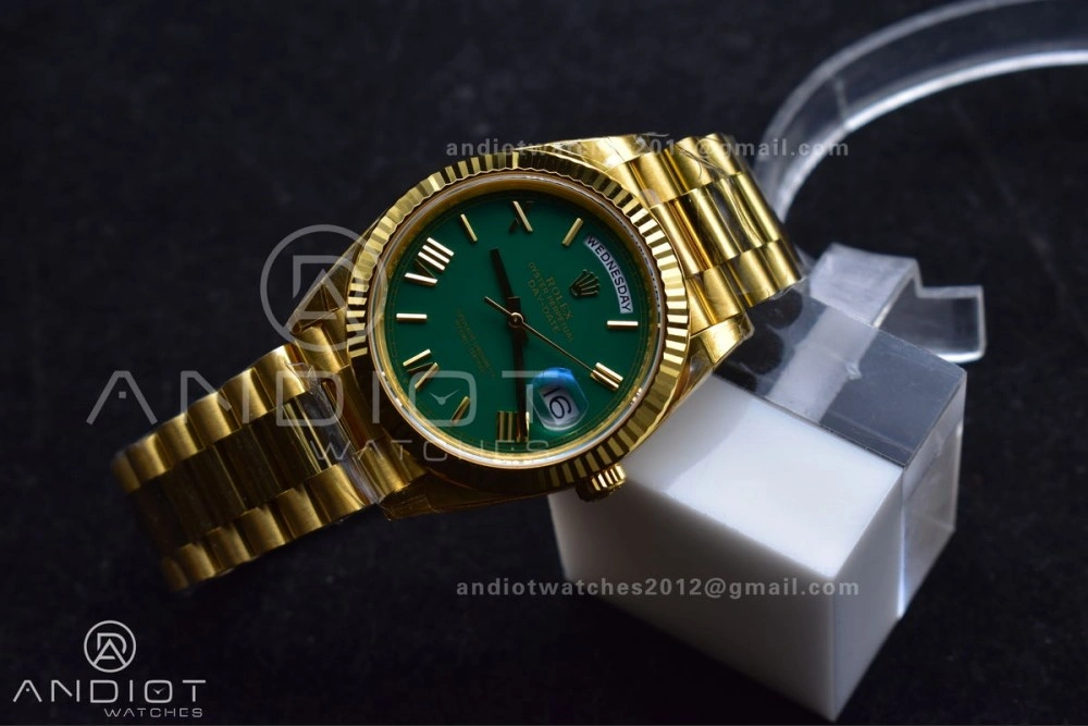 Day Date 40 YG 228238 THBF 1:1 Best Edition Green Roman Dial on President Bracelet VR3255 (Gain Weight)
