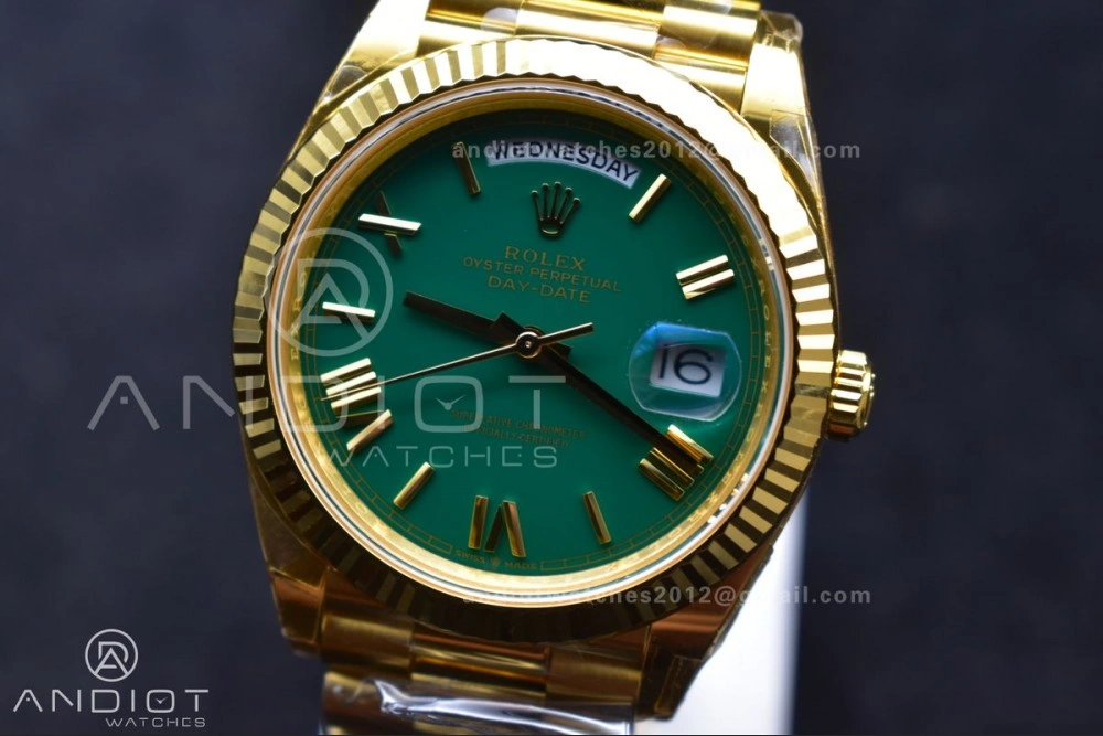 Day Date 40 YG 228238 THBF 1:1 Best Edition Green Roman Dial on President Bracelet VR3255 (Gain Weight)