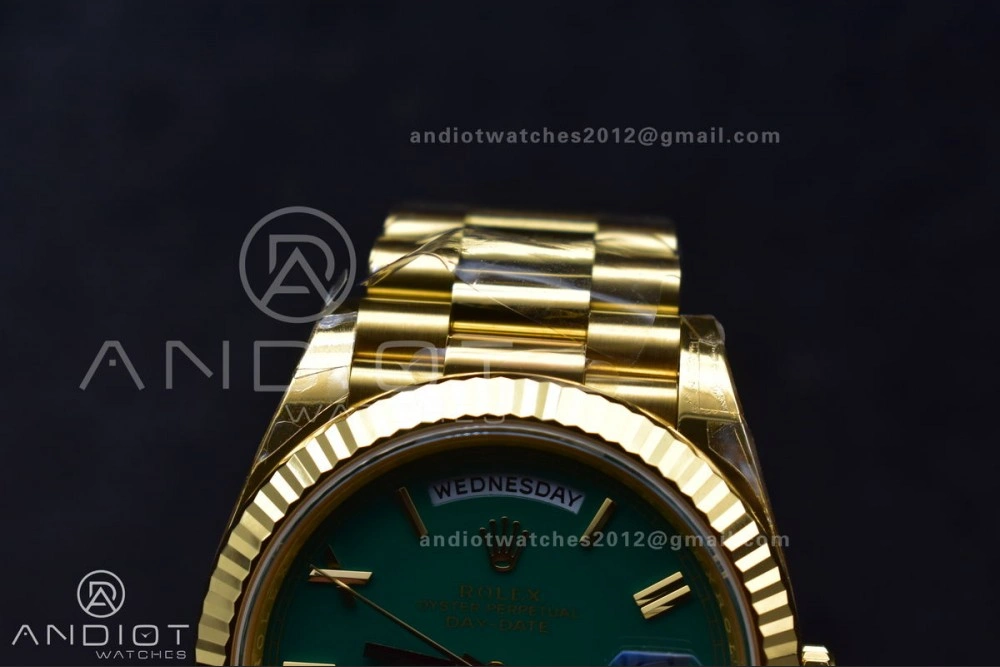 Day Date 40 YG 228238 THBF 1:1 Best Edition Green Roman Dial on President Bracelet VR3255 (Gain Weight)