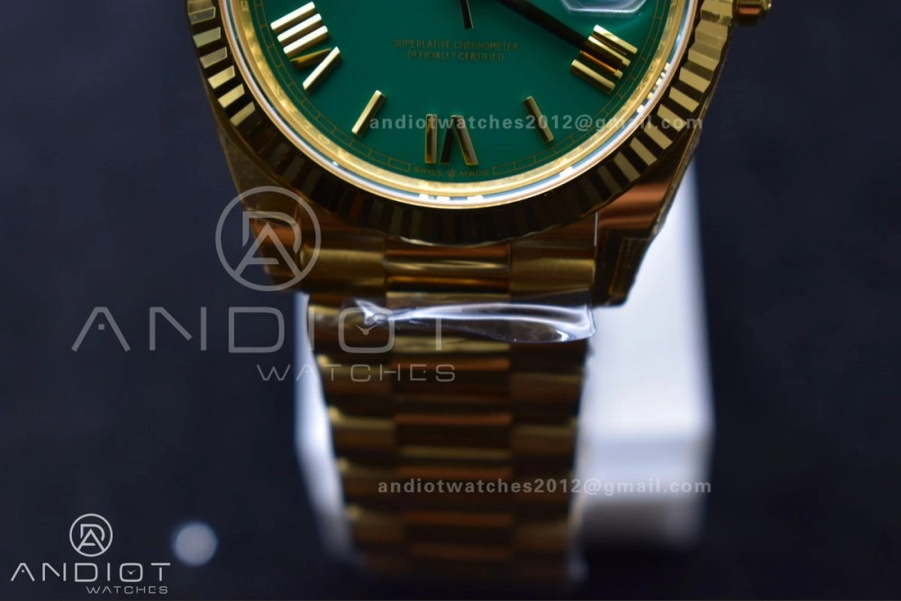 Day Date 40 YG 228238 THBF 1:1 Best Edition Green Roman Dial on President Bracelet VR3255 (Gain Weight)