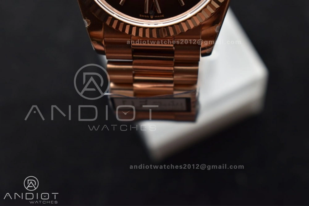 DayDate 36 RG QF Best Edition 904L Steel Brown Dial on RG President Bracelet vr3255 V5 (Gain Weight)