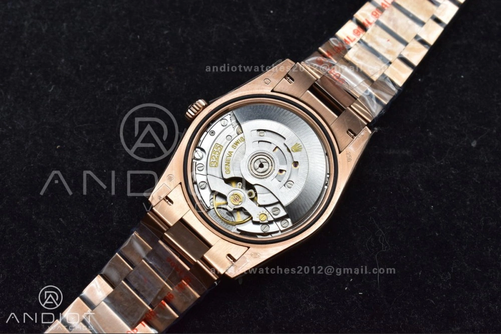 DayDate 36 RG QF Best Edition 904L Steel Grey Dial with Square Diamond on President Bracelet vr3255 V5 (Gain Weight)