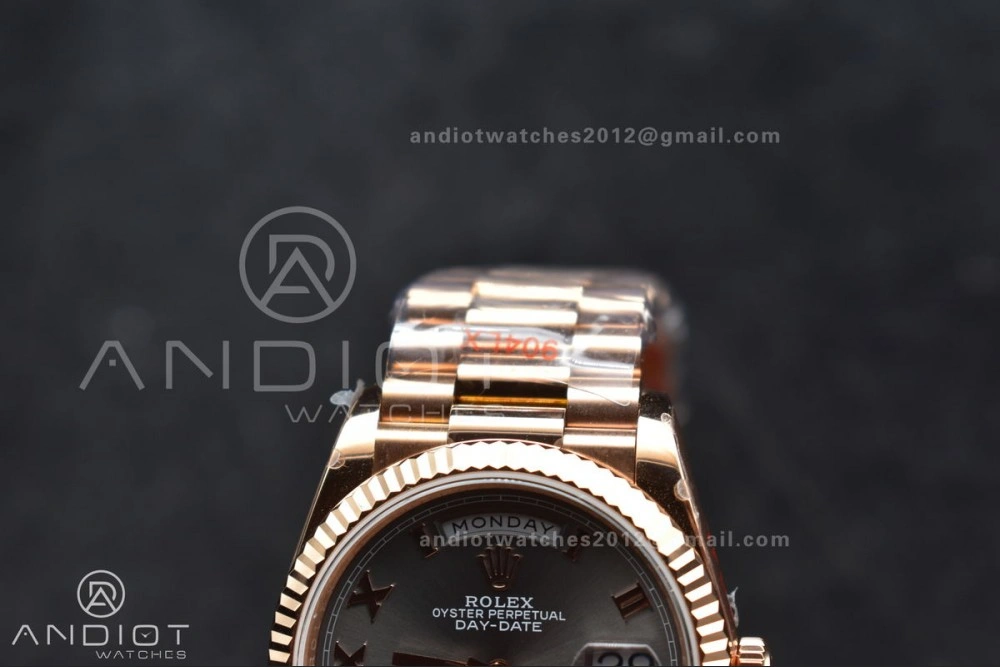 DayDate 36 RG QF Best Edition 904L Steel Grey Roman Dial on President Bracelet vr3255 V5 (Gain Weight)