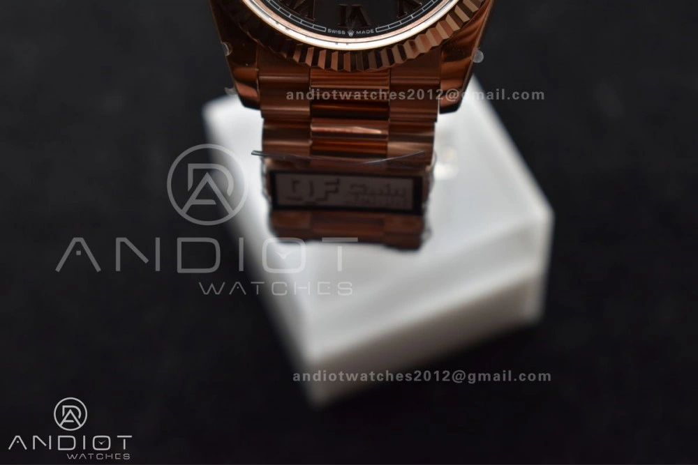 DayDate 36 RG QF Best Edition 904L Steel Grey Roman Dial on President Bracelet vr3255 V5 (Gain Weight)