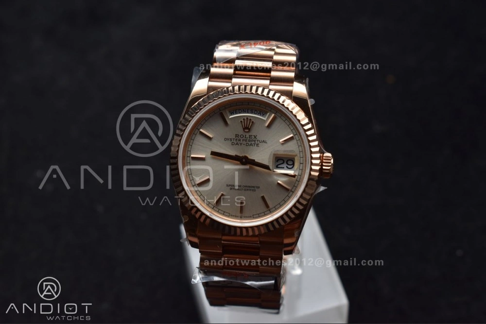 DayDate 36 RG QF Best Edition 904L Steel Silver Dial on President Bracelet vr3255 V5 (Gain Weight)