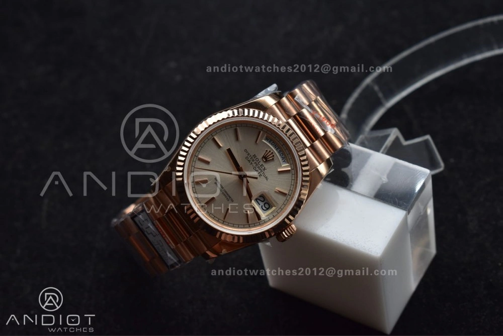 DayDate 36 RG QF Best Edition 904L Steel Silver Dial on President Bracelet vr3255 V5 (Gain Weight)