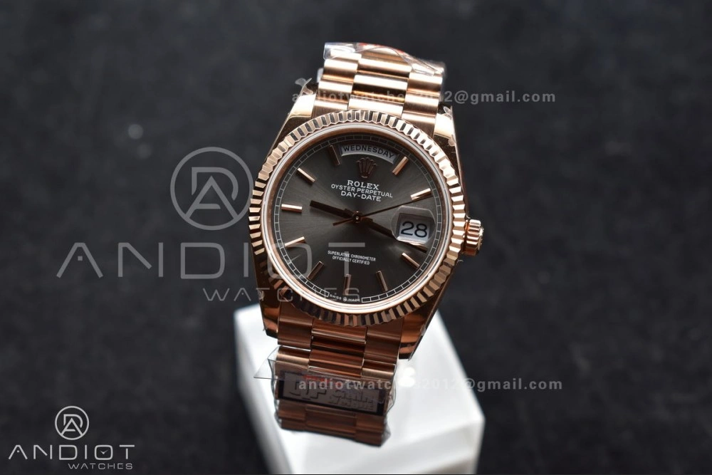 DayDate 36 SS QF Best Edition 904L Steel Grey Dial on President Bracelet vr3255 V5 (Gain Weight)