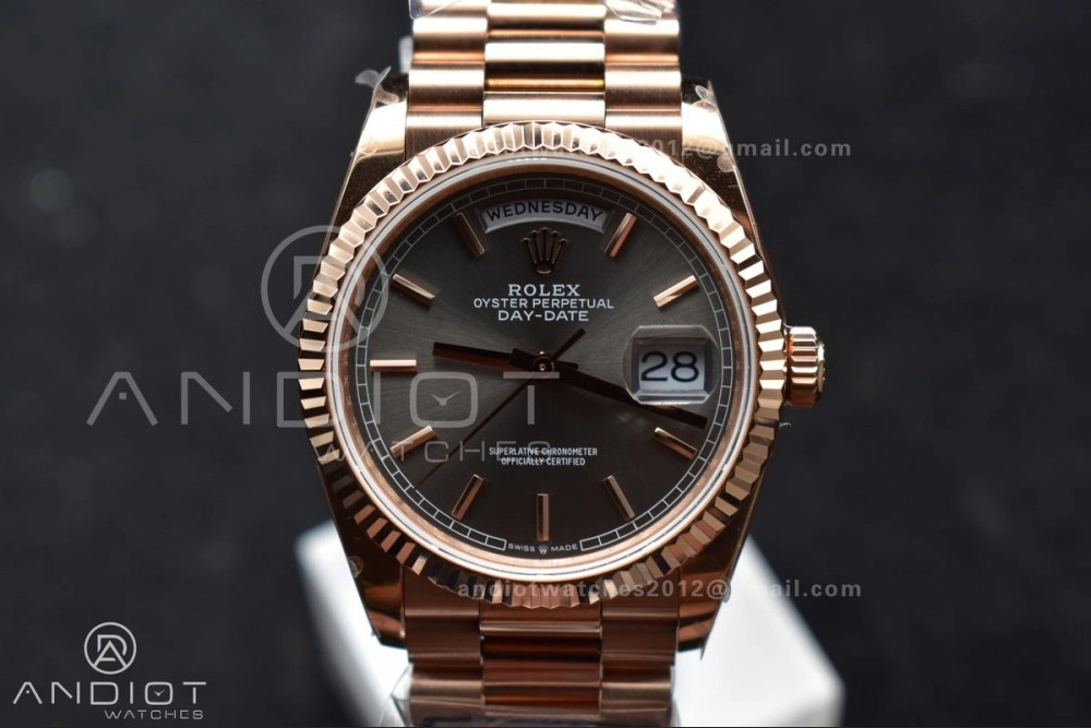 DayDate 36 SS QF Best Edition 904L Steel Grey Dial on President Bracelet vr3255 V5 (Gain Weight)