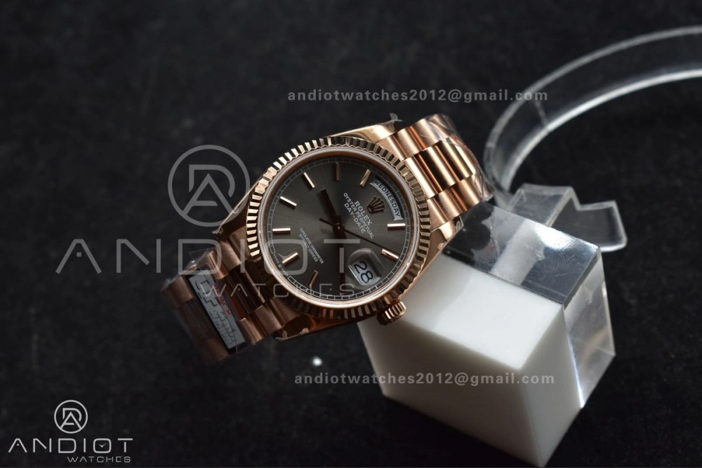 DayDate 36 SS QF Best Edition 904L Steel Grey Dial on President Bracelet vr3255 V5 (Gain Weight)