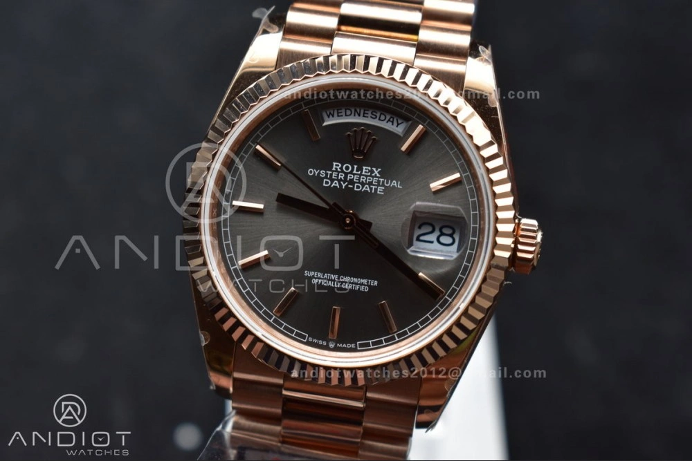 DayDate 36 SS QF Best Edition 904L Steel Grey Dial on President Bracelet vr3255 V5 (Gain Weight)