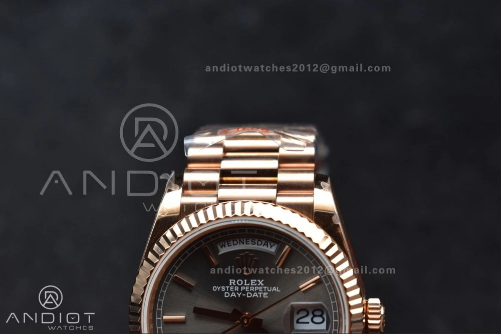 DayDate 36 SS QF Best Edition 904L Steel Grey Dial on President Bracelet vr3255 V5 (Gain Weight)