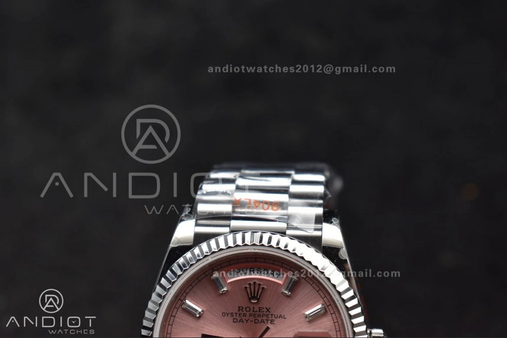 DayDate 36 SS QF Best Edition 904L Steel Pink Diamond Dial on President Bracelet vr3255 V5 (Gain Weight)