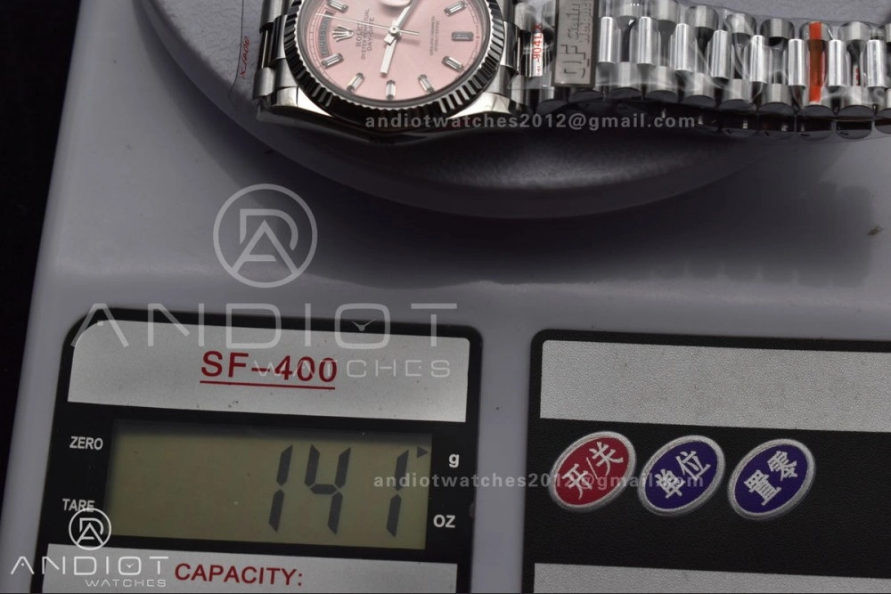 DayDate 36 SS QF Best Edition 904L Steel Pink Diamond Dial on President Bracelet vr3255 V5 (Gain Weight)