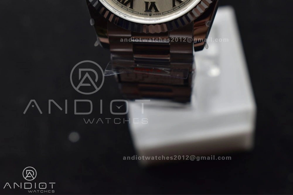 DayDate 36 SS QF Best Edition 904L Steel White Dial Roman Stick on President Bracelet vr3255 V5 (Gain Weight)