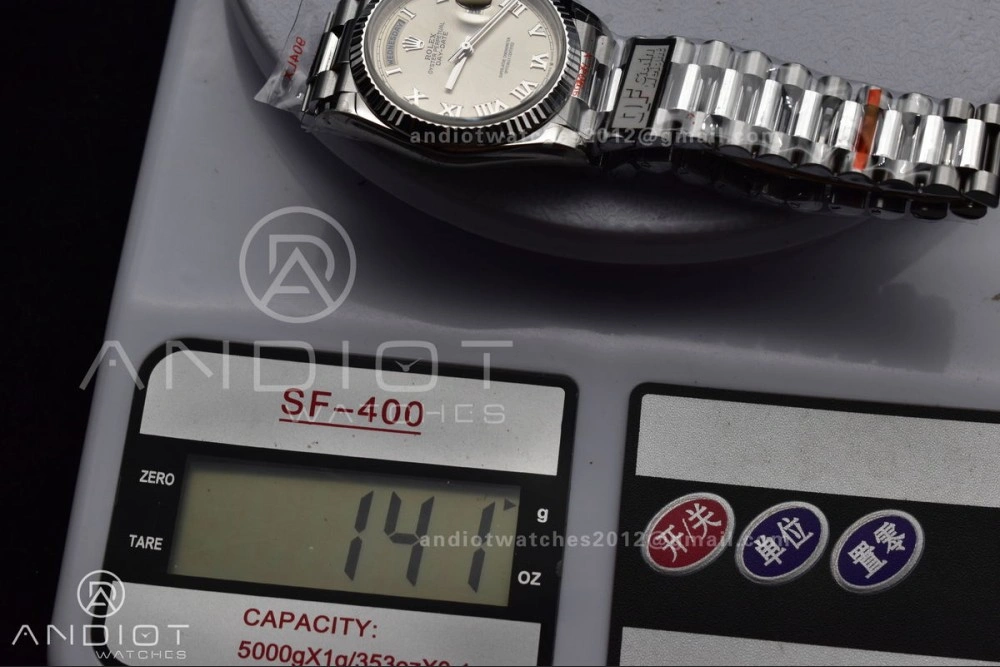 DayDate 36 SS QF Best Edition 904L Steel White Dial Roman Stick on President Bracelet vr3255 V5 (Gain Weight)
